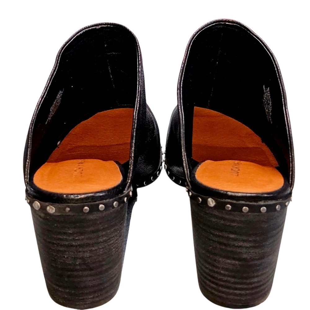 LUCKY BRAND Black Leather Studded Clog Bootie Size 8.5 M - Picture 11 of 16